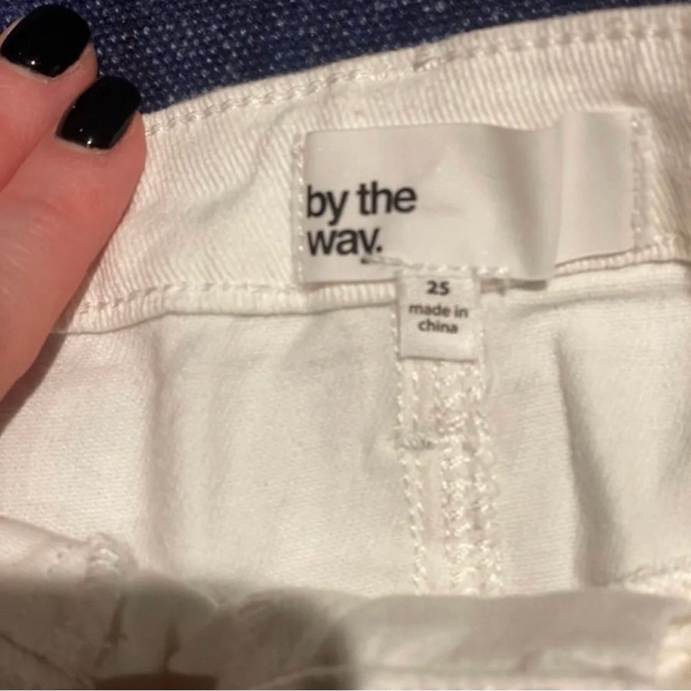 by the way White Lace-Up Denim Mini Skirt NWT Size 25 - Picture 5 of 6